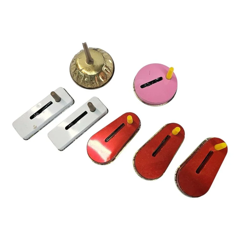 Spinner Hand Crank Noise Makers Clapper Tin Metal Vintage Party Favors Lot Of 7